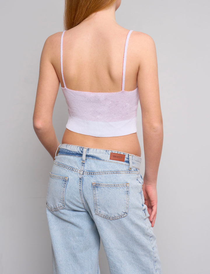 Top in maglia con cuoricini