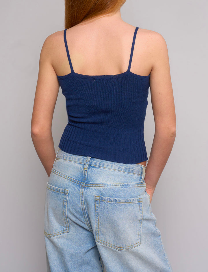 Top in maglia con fiori