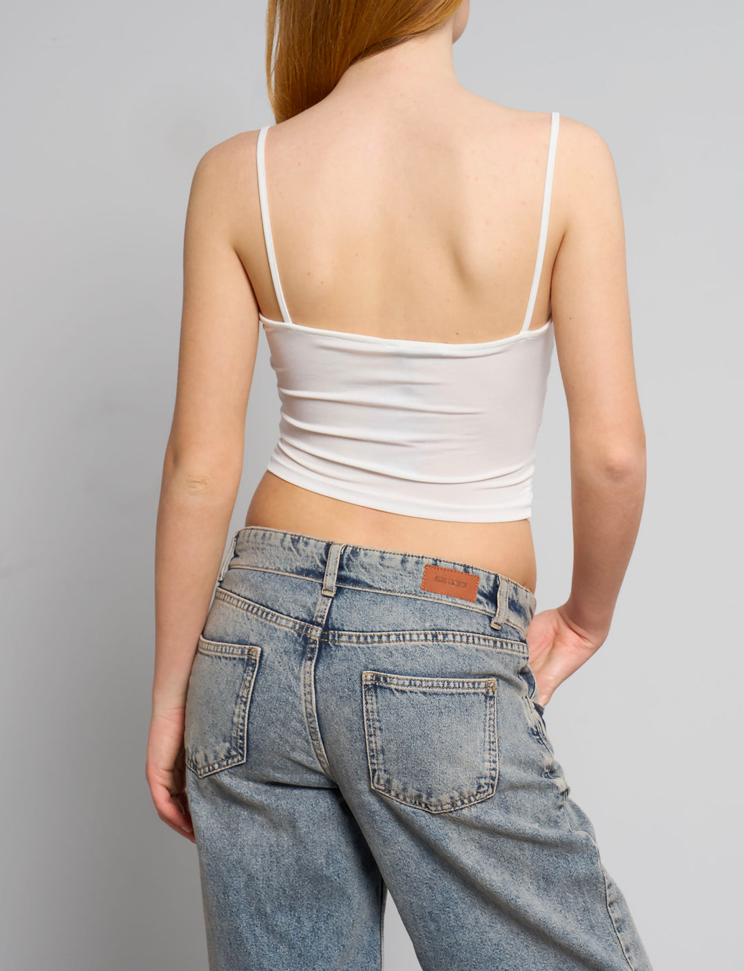Top panna con arricciature retro