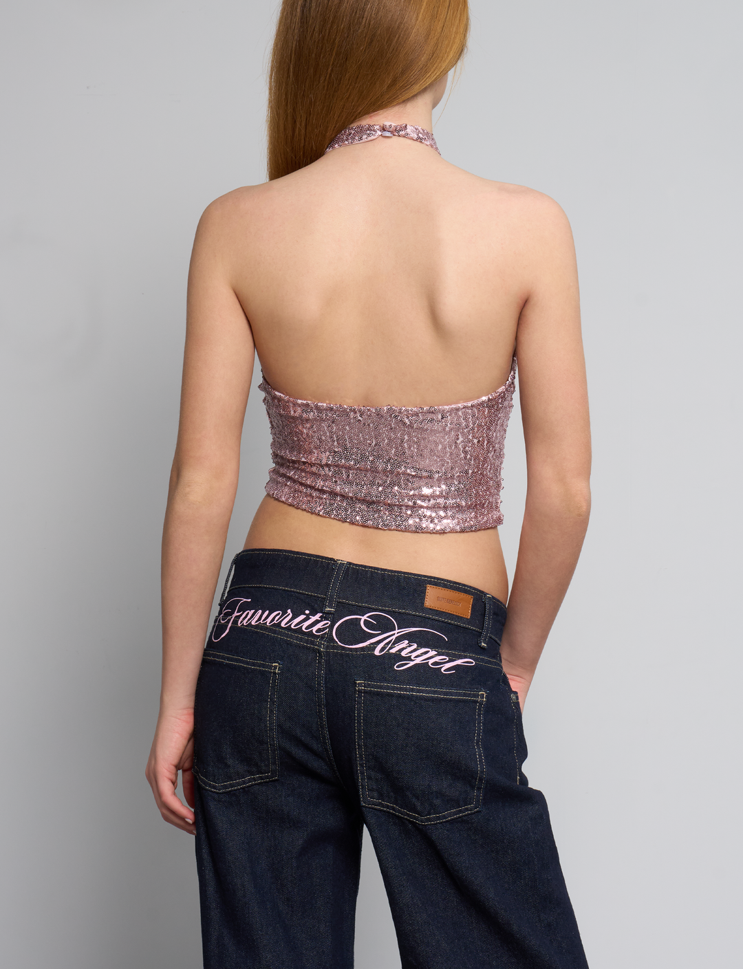 Top rosa in paillettes retro