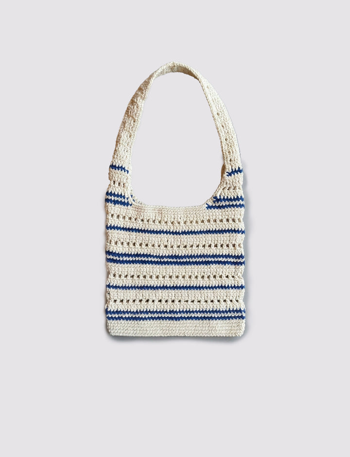 Tote bag in crochet a righe still life