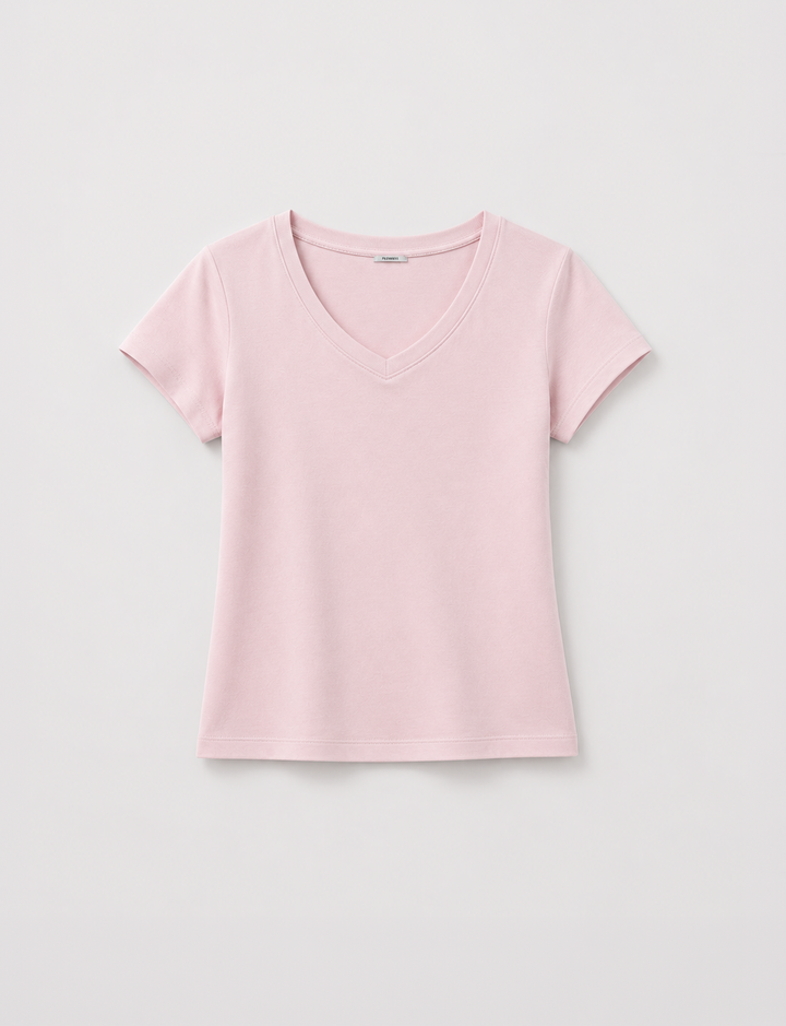 Tshirt scollo a V rosa still life