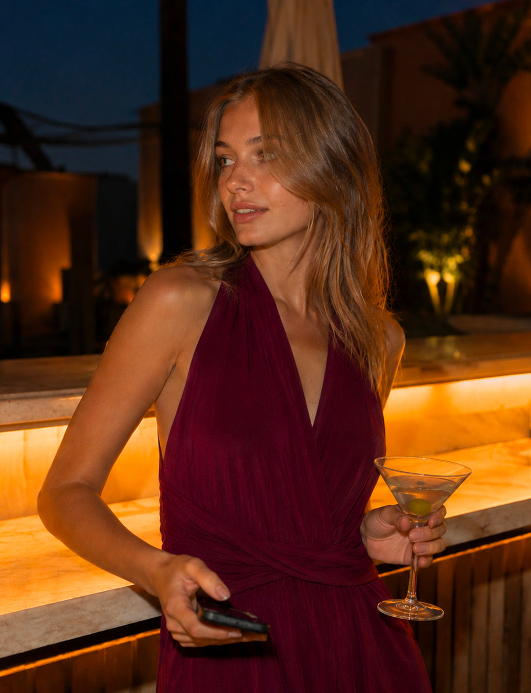 Tutina bordeaux con fasce regolabili look