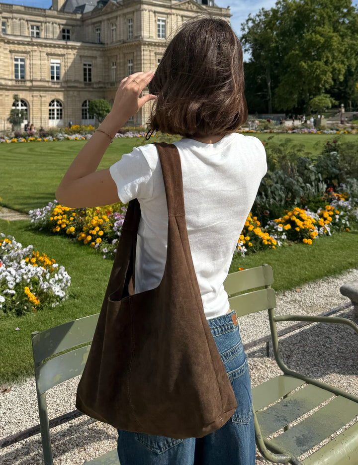 Tote bag in suede