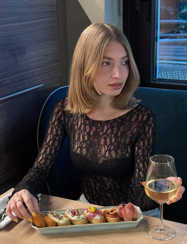 Body pizzo manica lunga