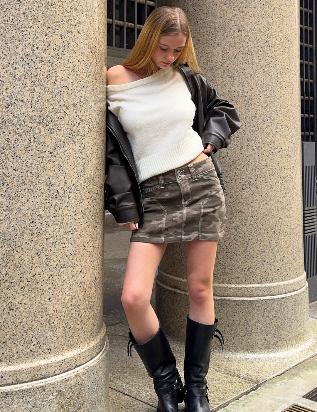 Gonna cotone camouflage