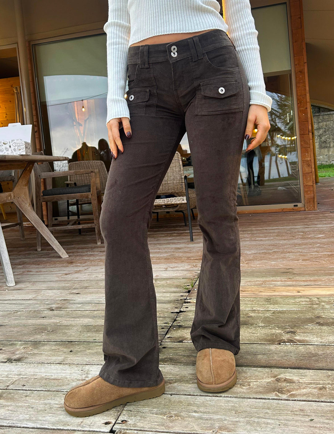 Pantalore flare in velluto