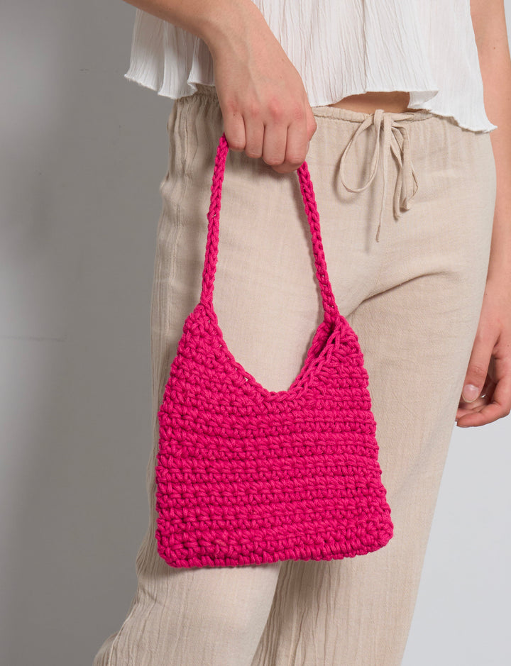 Borsa crochet rosa