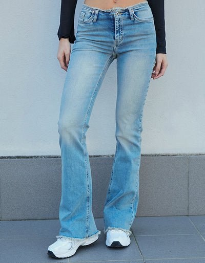 Jeans Y2k vita sfrangiata